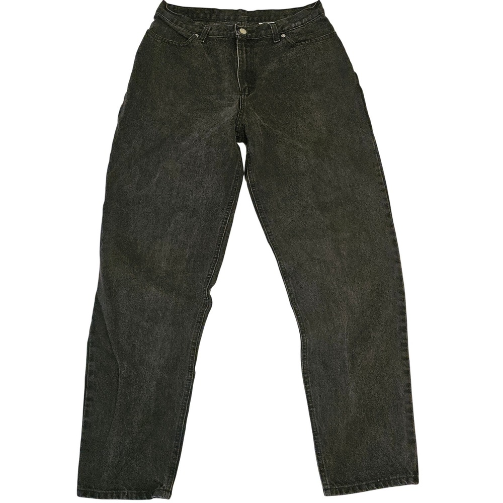 Vintage Faded Glory Black High Waisted Straight Leg Jeans 12 AVG 32x30 45000